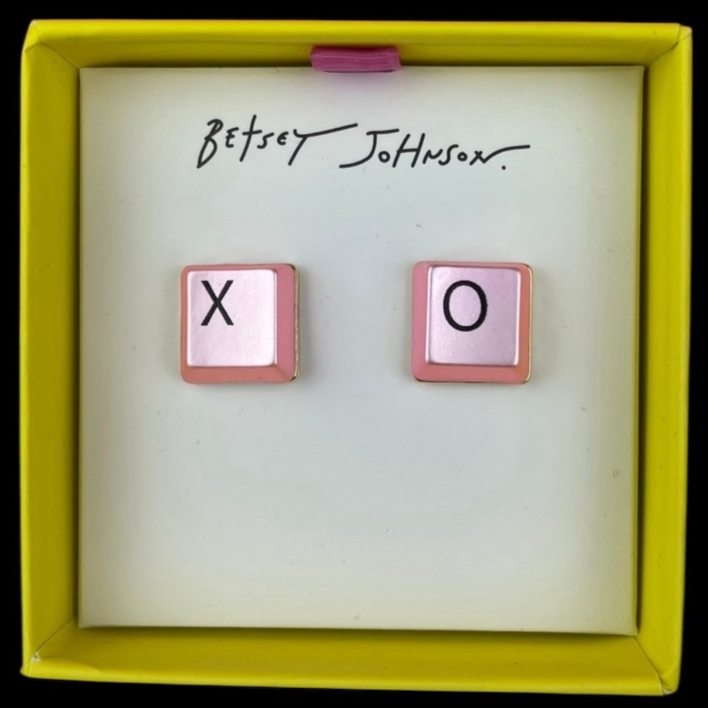 BETSEY JOHNSON Back to School X O Love Computer Keyboard Keys Earrings NEW NWT